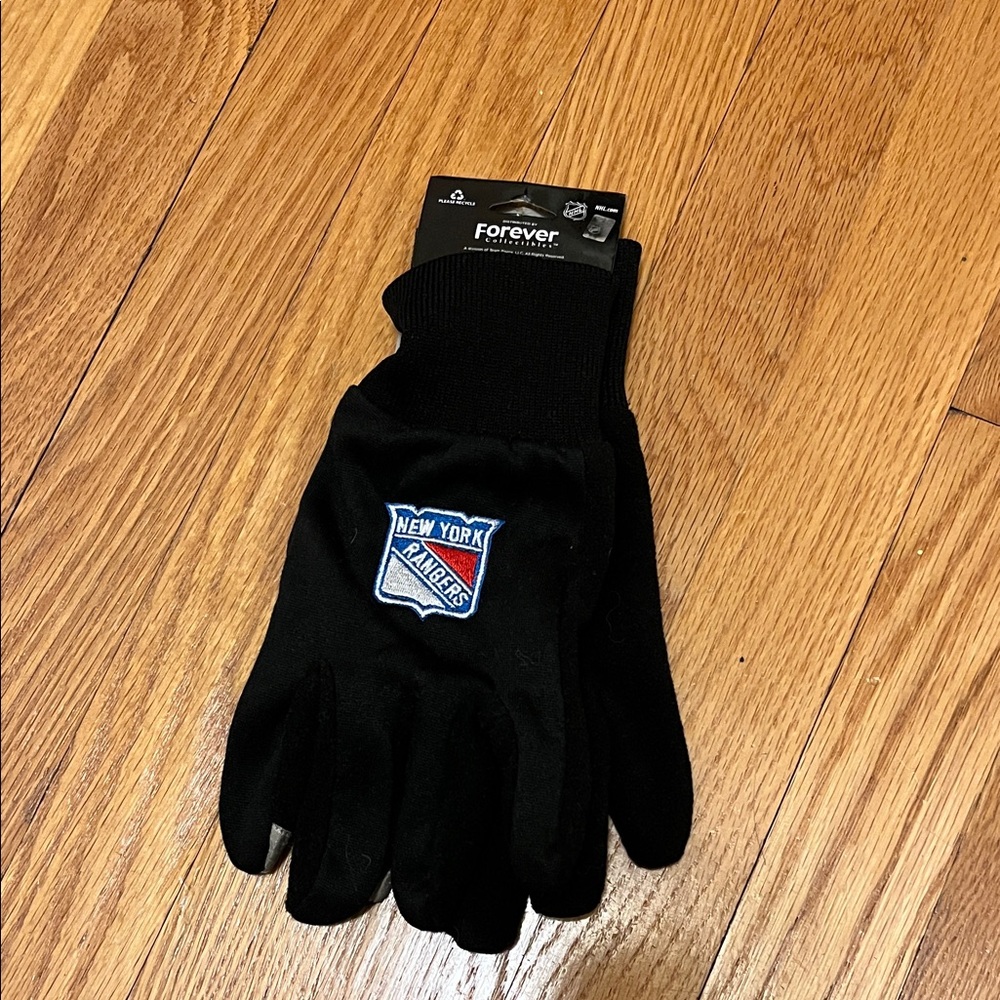 Forever Collectibles Black New York Rangers Fan Gloves